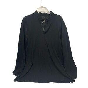 Porsche Special Edition by van Laack Black Long-Sleeve 3-Button Henley‎ Shirt XL